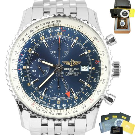 pre owned breitling navitimer gmt|breitling navitimer 46mm price.